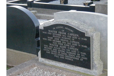 New black granite plaque on the face of the existing pitched, light grey granite memorial (3)